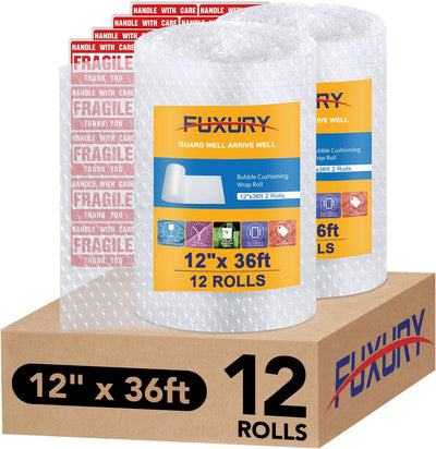 12 Inch x 36ft Total Bubble Cushioning Wrap for Packing