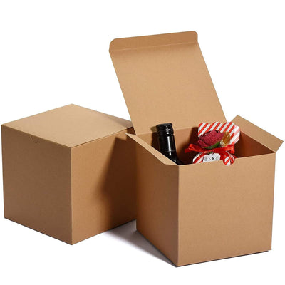 6x6x6 Inch Cardboard Gift Box with Lids Brown