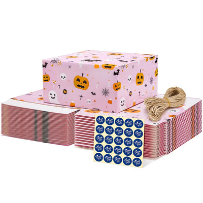8x8x4 Inch Halloween Decorations Pink Gift Box with Lids