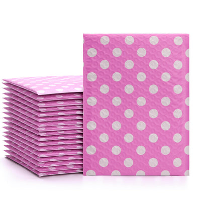 6x10 Color Printing Bubble-Mailer Padded Envelope | Pink Polka Dot