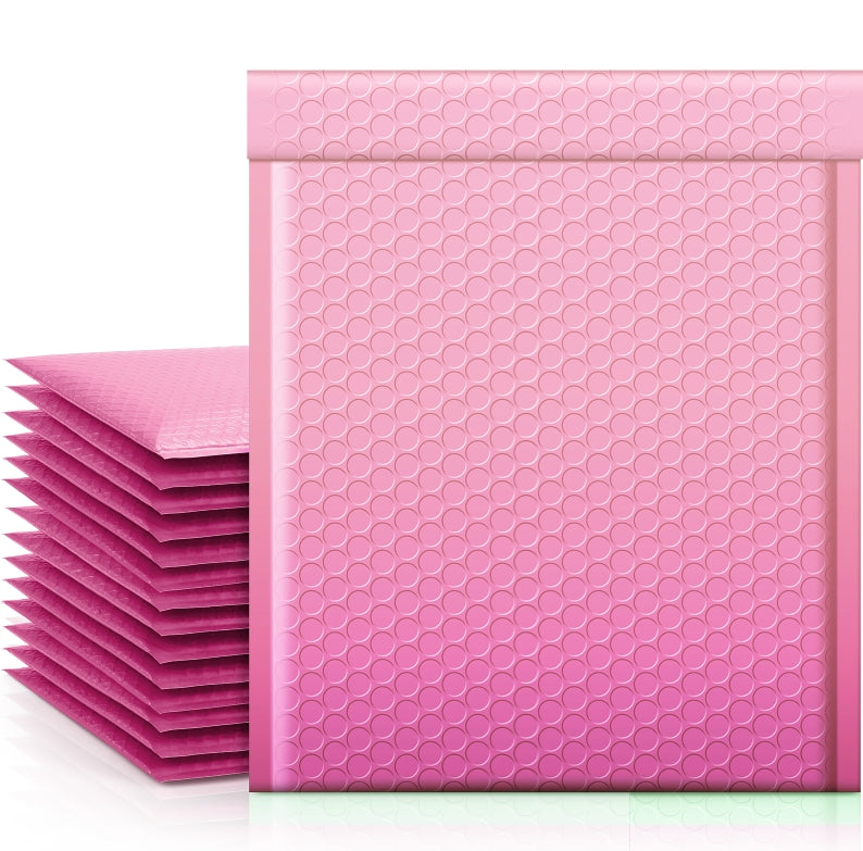 Lot De 10 Enveloppes Bulles #5 Rose - Dimensions 10.5" X 16" (26.5x40.5cm), Rembourrées, Neuves