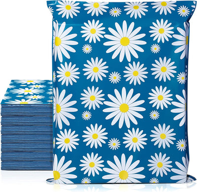 10x13 Color Printing Poly-Mailer Envelope Shipping Bags | Blue Daisy - JiaroPack