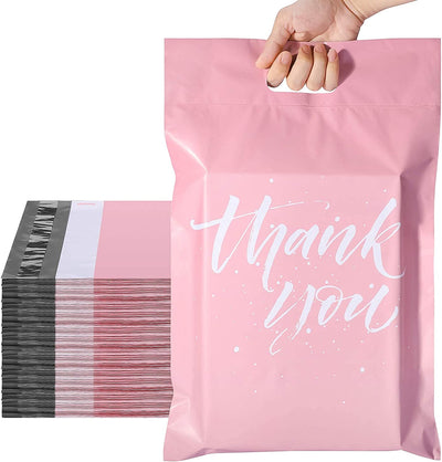 10x13 Poly-Mailer Self-Sealing Envelope Shipping Bags with Handle | Sakura Pink - JiaroPack