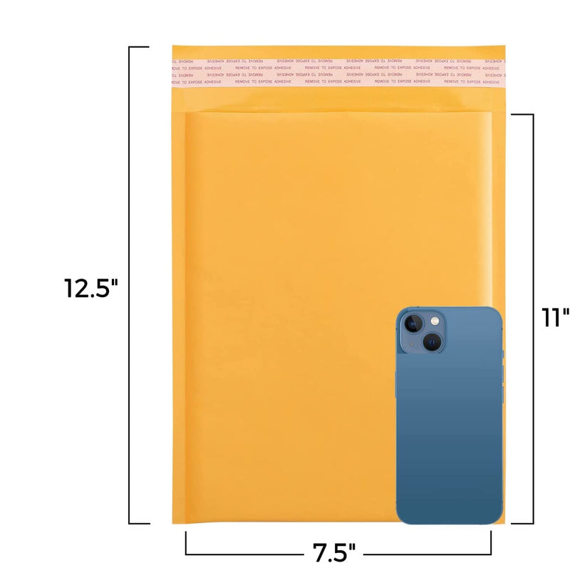 7.25x12 Kraft Bubble-Mailer Padded Envelope Yellow - JiaroPack