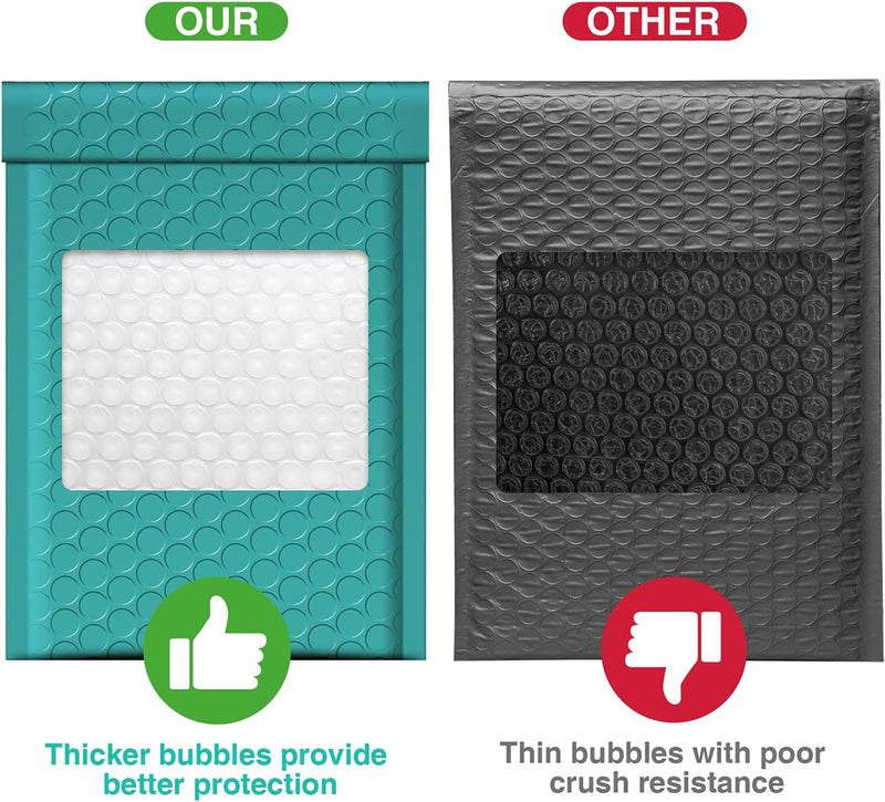 4x8 Bubble-Mailer Padded Envelope | Turquoise Green - JiaroPack