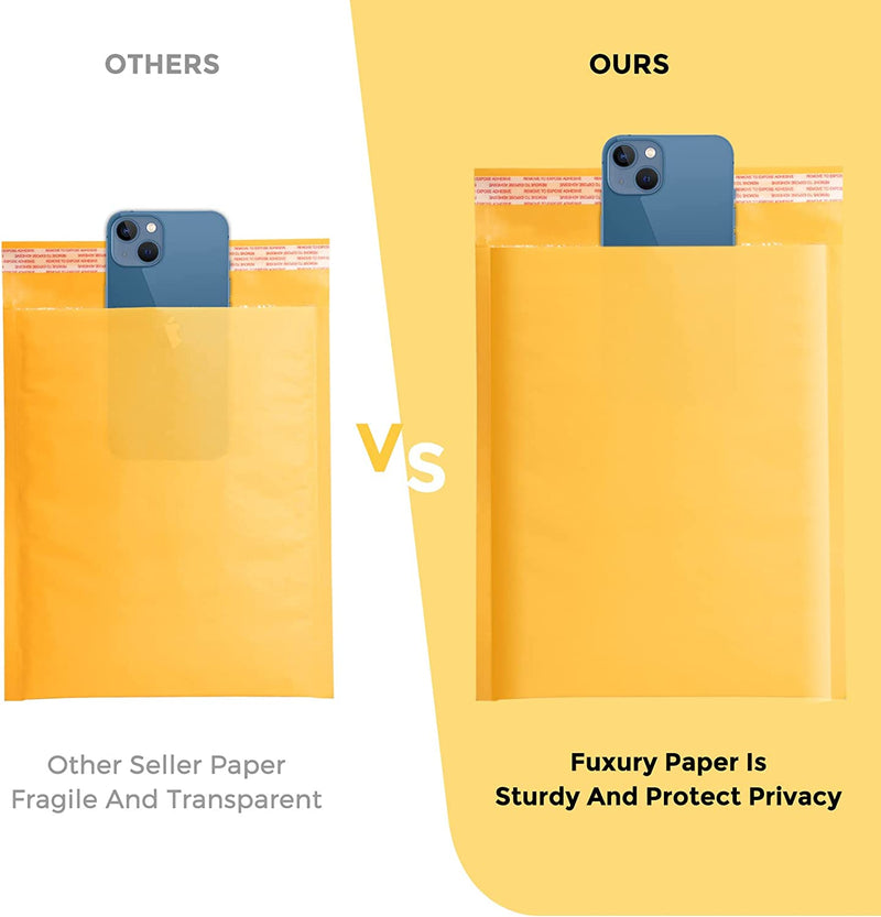 7.25x12 Kraft Bubble-Mailer Padded Envelope Yellow - JiaroPack