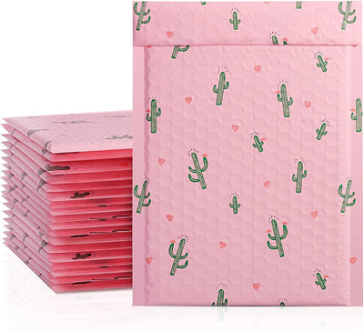 6x10 Inch Color Printing Bubble Mailers Self-Seal Padded Envelopes for Business Cactus - JiaroPack
