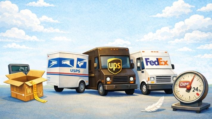 USPS, UPS, FedEx DIM Weight