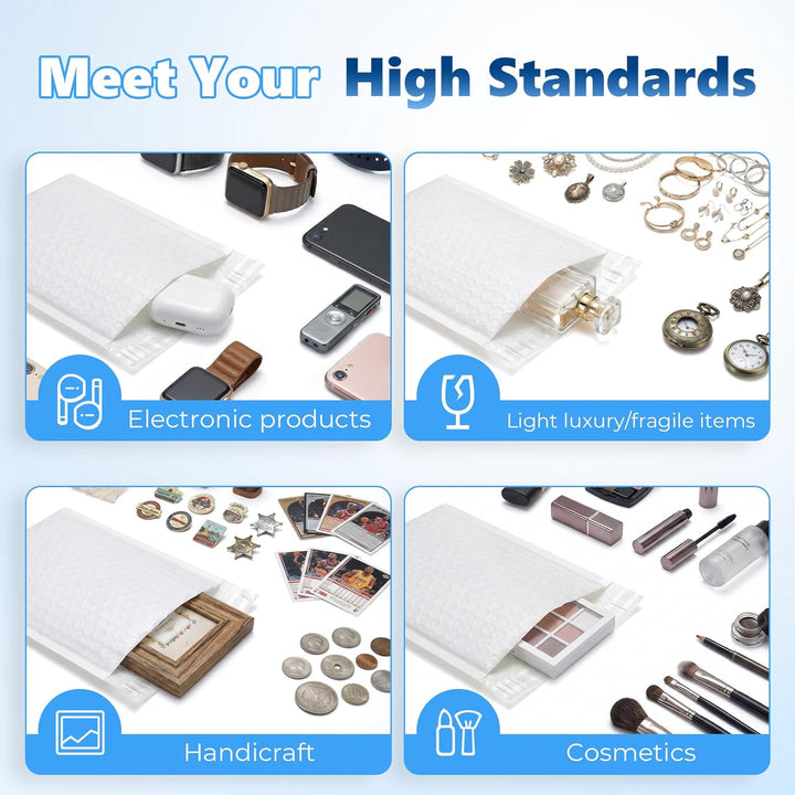 Sobre de burbujas de 5,75 x 8,5 pulgadas | Tamaño útil: 5 x 7 pulgadas