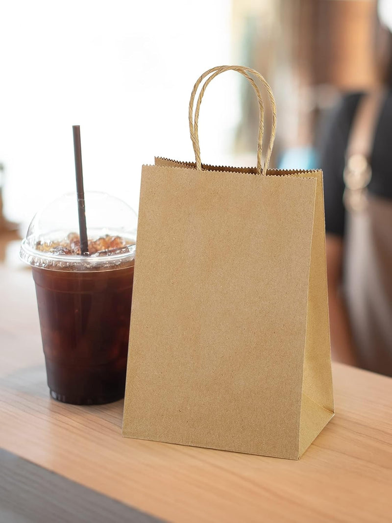 8x4.25x10.5 Inch Kraft Paper Gift Bags