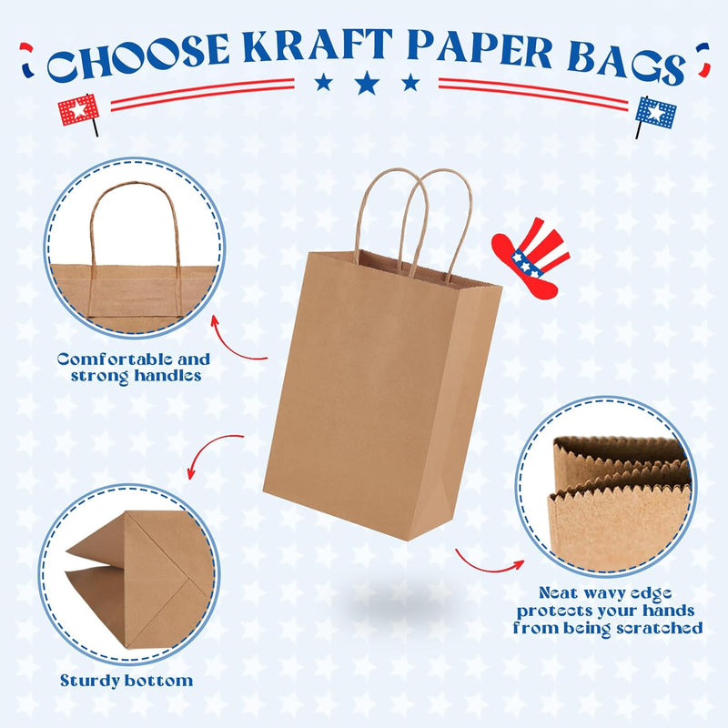 8x4.25x10.5 Inch Kraft Paper Gift Bags