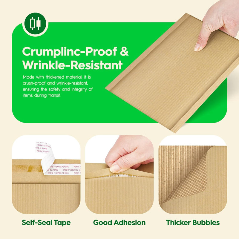 6x9 Inch Rigid Kraft Cardboard Self Seal Envelopes