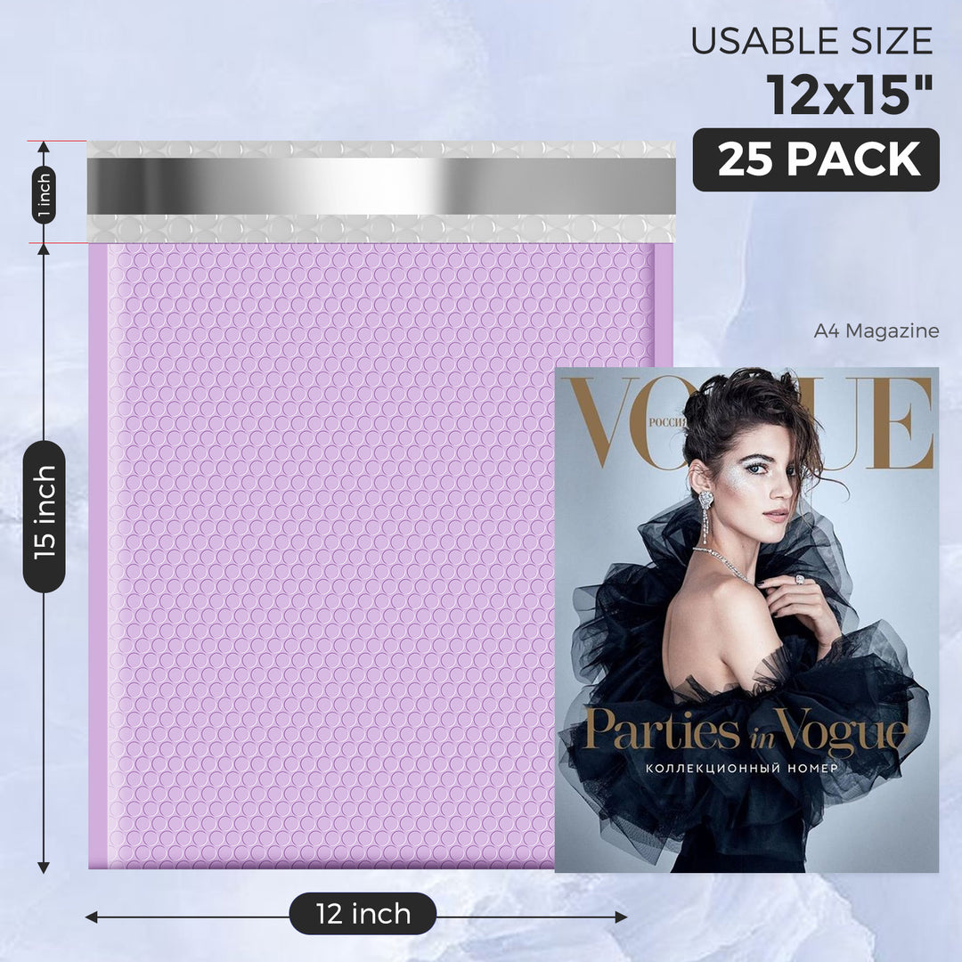 12x15 Bubble-Mailer Padded Envelope | Light Purple
