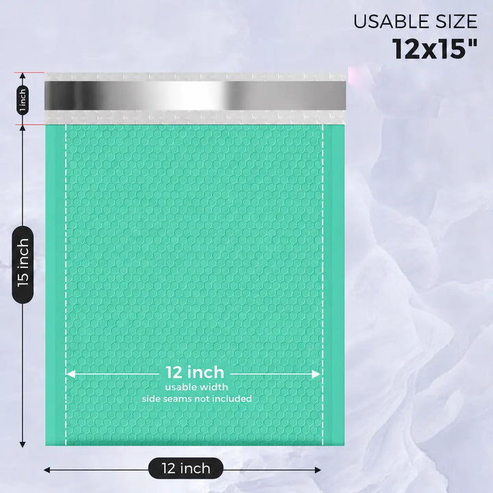 12x16 Bubble Mailer | Usable Size 12x15"| Teal