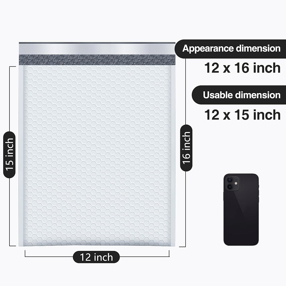 12x16 Bubble Mailer | Usable Size 12x15" | 125 Pack Wholesale