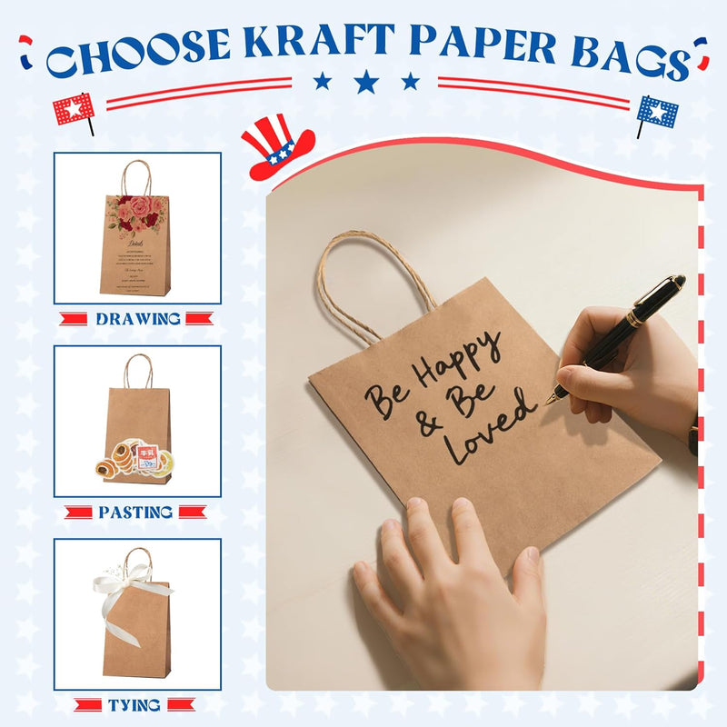 8x4.25x10.5 Inch Kraft Paper Gift Bags