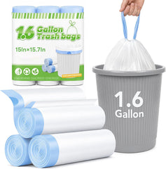 1.6 Gallon Trash Bags 1800 Count 0.4Mil With  Drawstring Wholesale