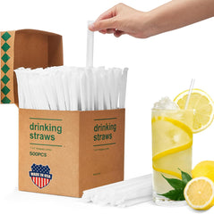 Pajitas de plástico transparente envueltas individualmente de 7.8