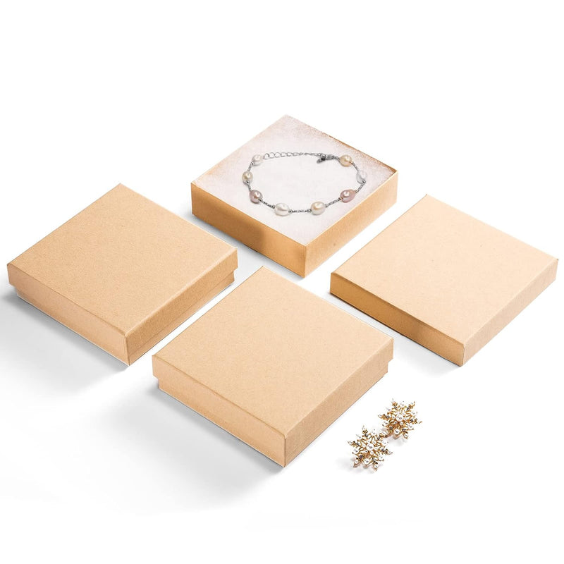 3.5x3.5x1 Inch Jewelry Kraft Gift Boxes With Lids