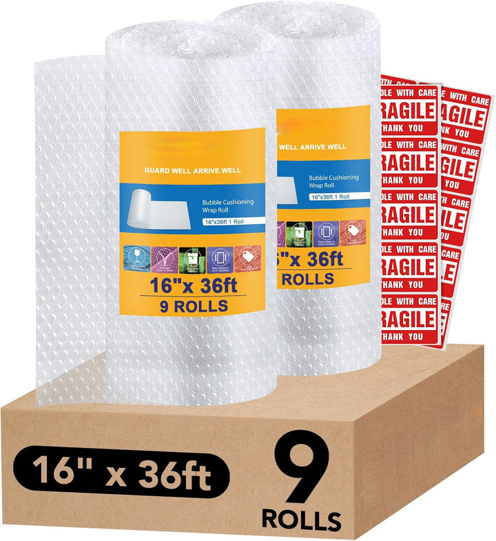 Envoltura de burbujas de 16 pulgadas x 36 pies para embalaje