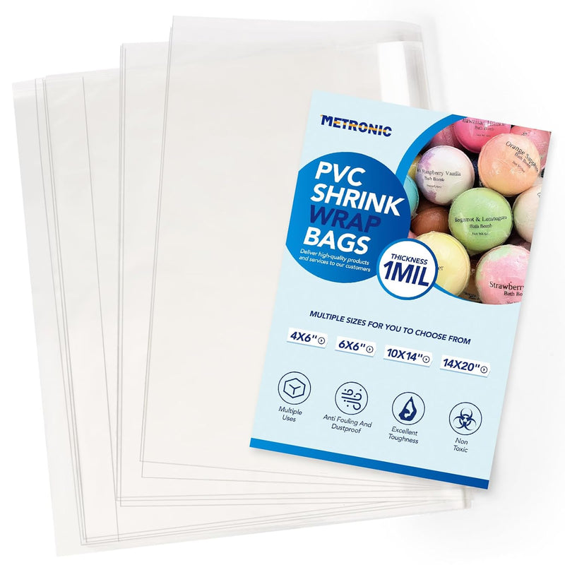 10x14 Inch  Clear PVC Heat Shrink Wrap Bags