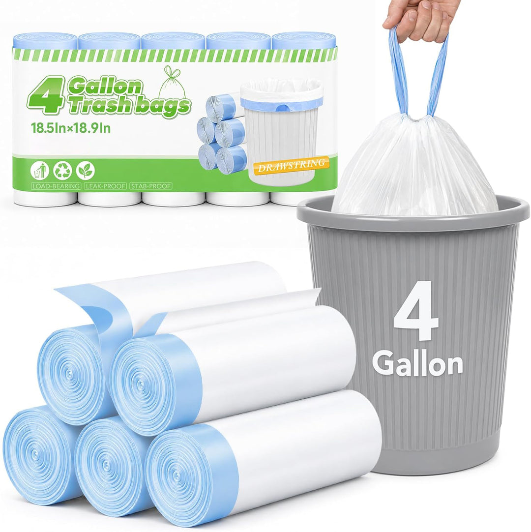 4 Gallon Trash Bags 1600 Count With Drawstring