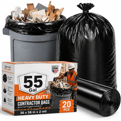 55-60 Gallon Trash Bags 2Mil 20 Count Wholesale