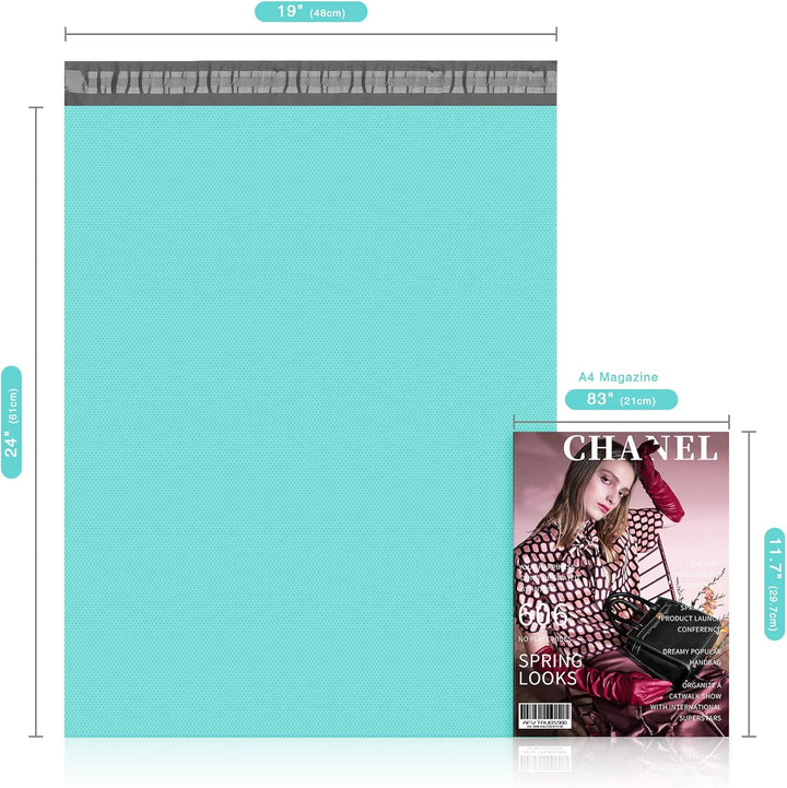 19x24 Poly-Mailer Envelope Shipping Bags | Teal