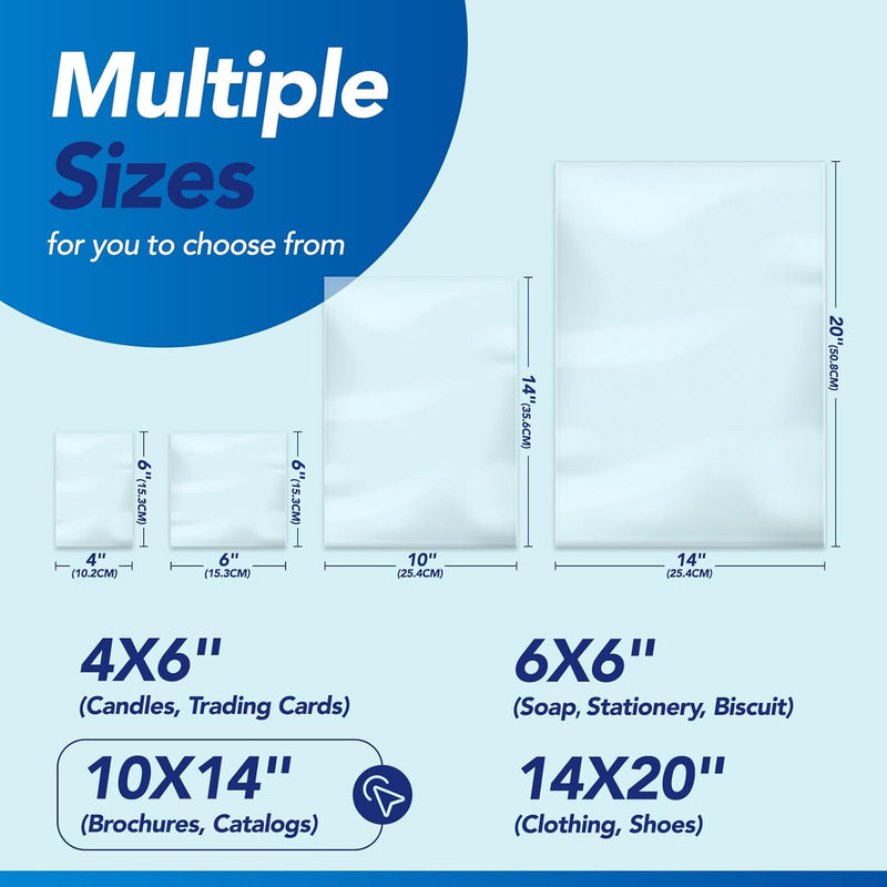 10x14 Inch  Clear PVC Heat Shrink Wrap Bags