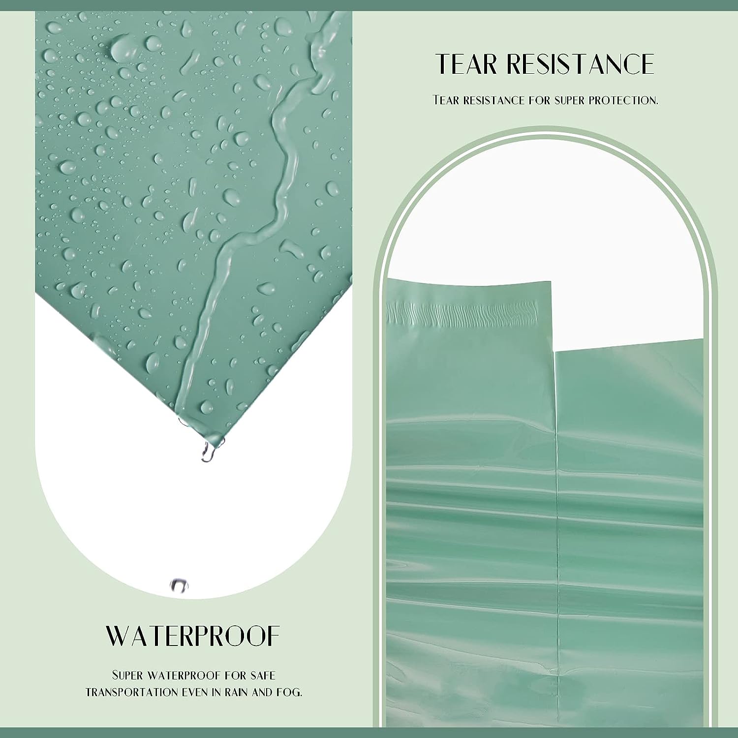 14.5x19 Poly-Mailer Envelope Shipping Bags | Grayed Jade Green