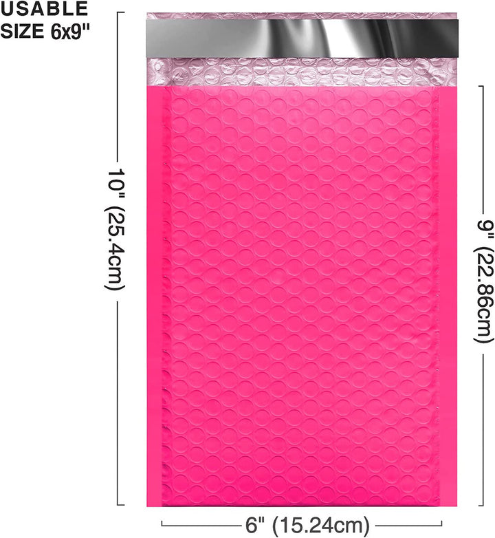 Sobre de burbujas 6x10 n.° 0 | Tamaño útil: 6x9" | Rosa intenso