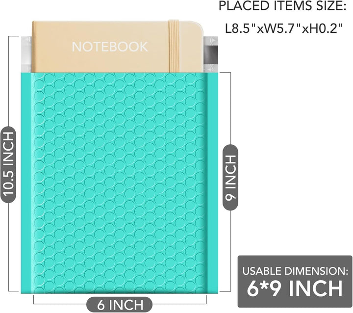 GSSUSA Teal Bubble Mailers 6x10 Small Padded Envelopes 9600 Pack,Strong Adhesion Shipping Mailer Self-Seal Bubble Envelopes for Small Business