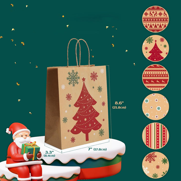 Bolsas de regalo de papel kraft de 8 x 4,25 x 10,5 pulgadas