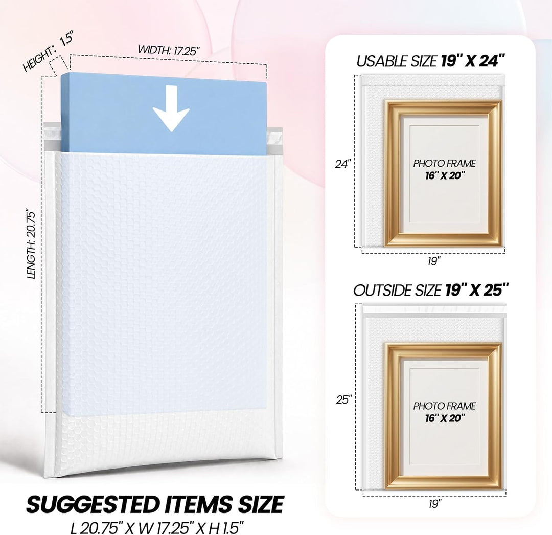 19x25 Bubble Mailer | Usable Size 19x24" | 120 Pack Wholesale