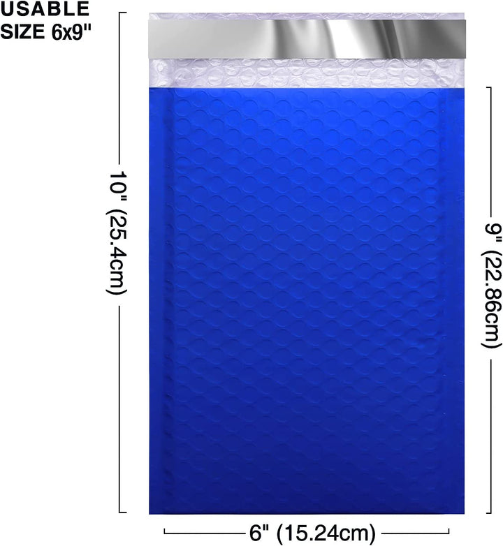 6x10 Bubble Mailer  #0 | Usable Size 6x9"| Royal Blue