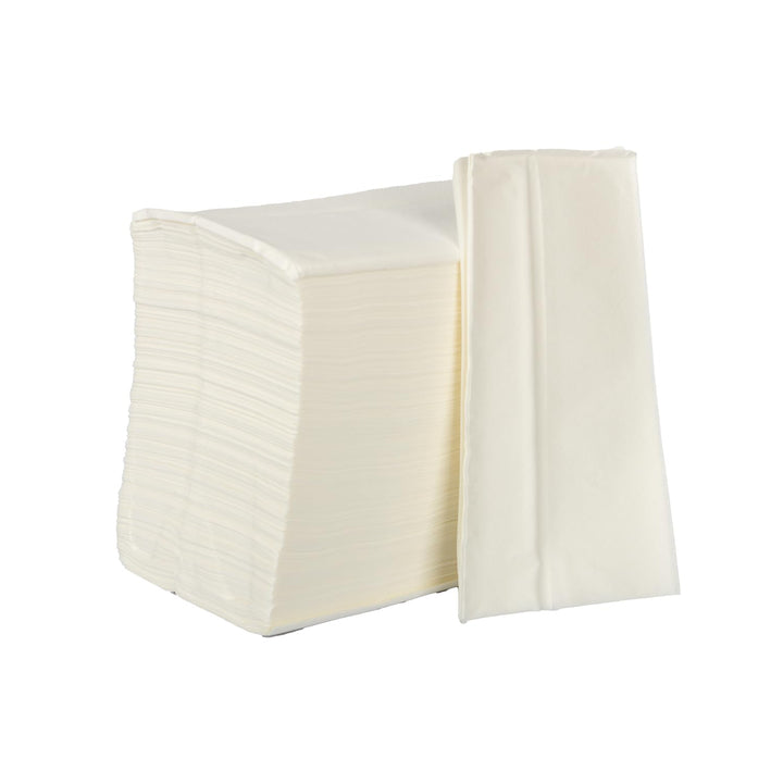 Servilletas plegables altas - 1 capa, para restaurantes y cafeterías, color blanco, caja de 10 000