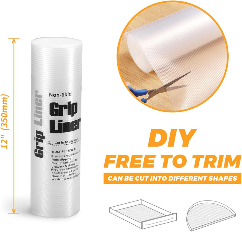 12in x 30FT Clear Non Adhesive Kitchen Shelf Liner 4 Roll