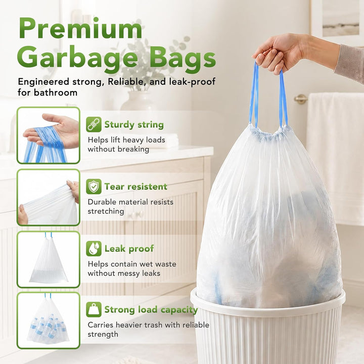 4 Gallon Trash Bags 1600 Count With Drawstring