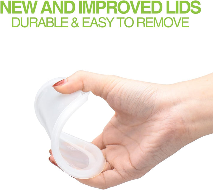 Juego de 24 recipientes de plástico para almacenar alimentos y bebidas de 32 oz (cuarto de galón) con tapas