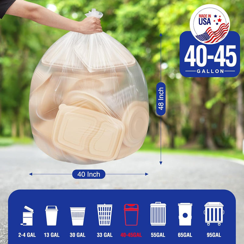 40-45 Gallon Trash Bags 250 Count