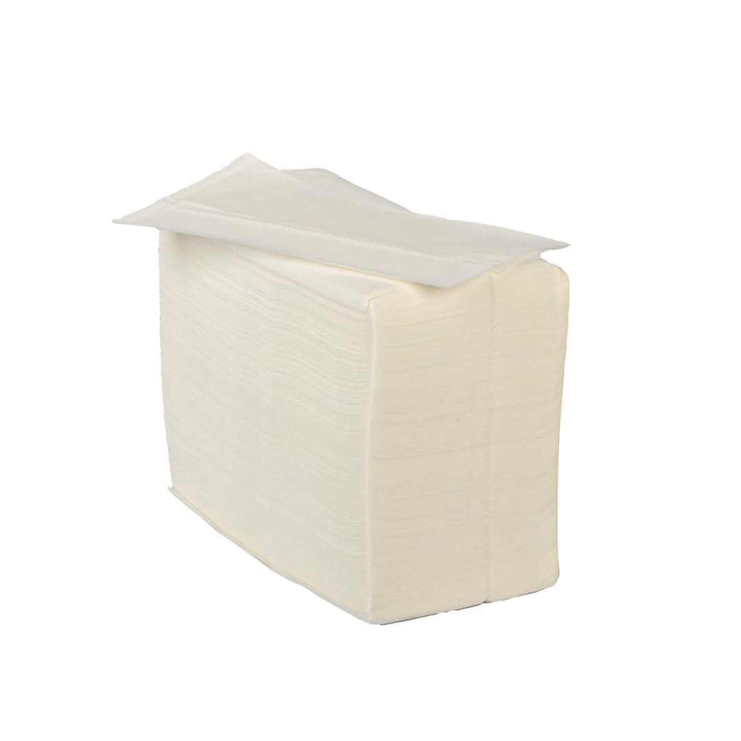 Servilletas plegables altas - 1 capa, para restaurantes y cafeterías, color blanco, caja de 10 000