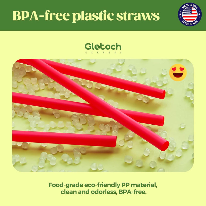 10.25"X0.24 In dividually Wrapped Red Plastic Straws 3000PCS