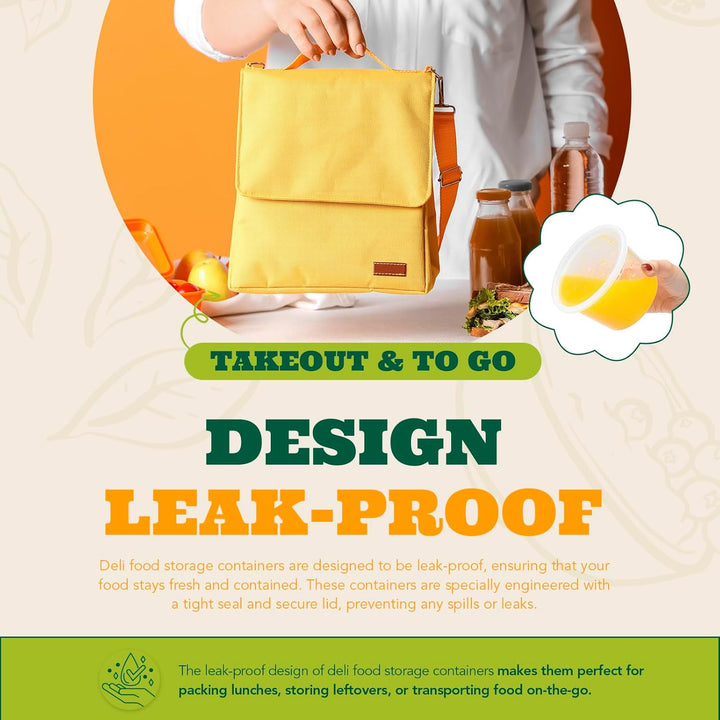 Juego de 48 recipientes de plástico para almacenar alimentos y bebidas de 16 oz (2 tazas/1 pinta) con tapas