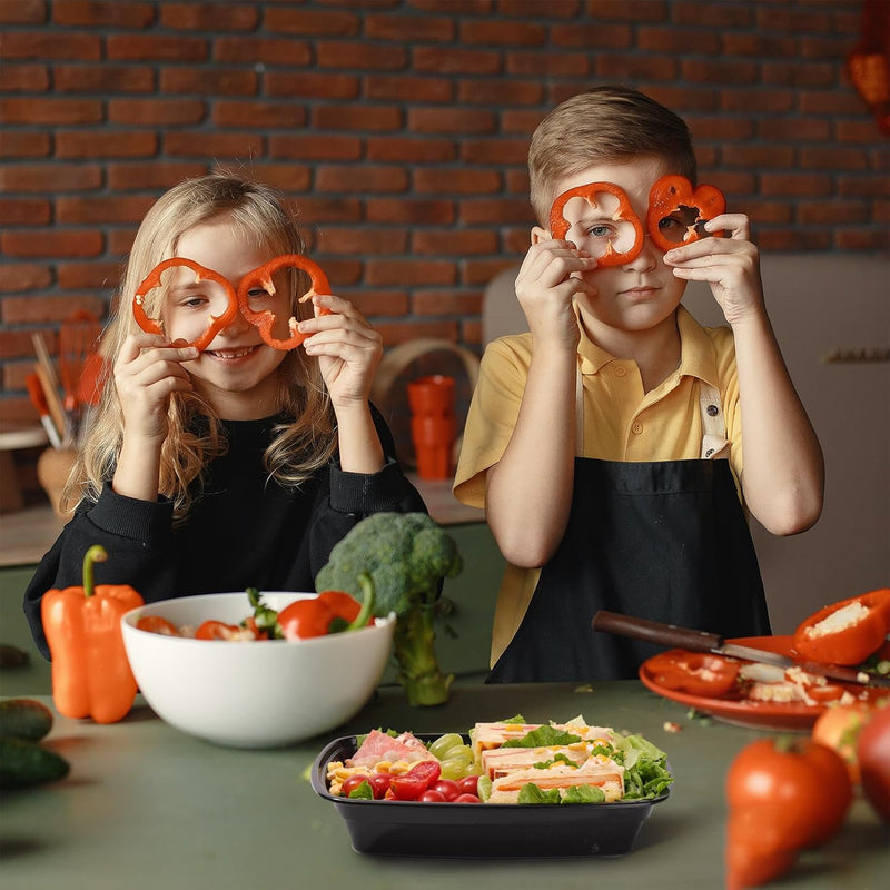 Paquete de 50 recipientes de plástico para preparación de alimentos de 32 oz con tapa