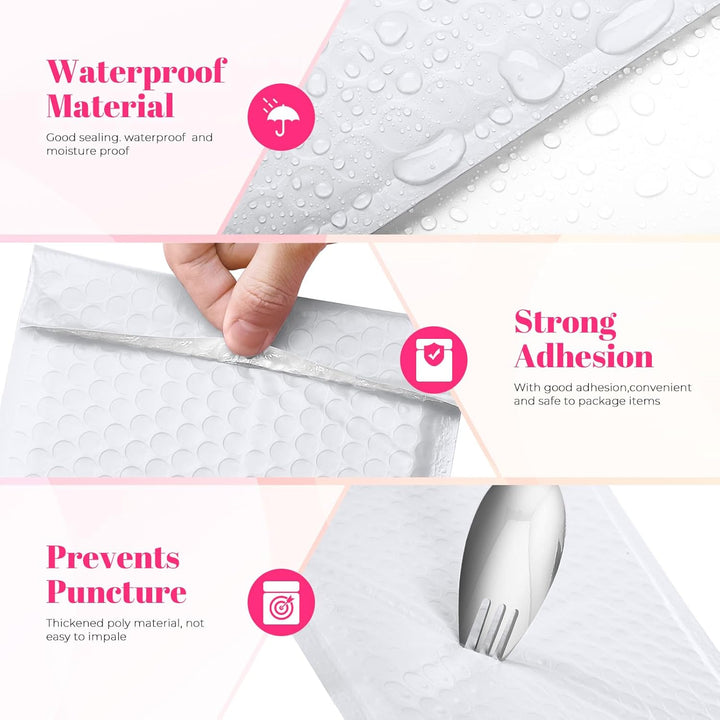 Sobre acolchado con burbujas de 10 x 14 pulgadas | Tamaño útil: 10 x 13 pulgadas | Blanco