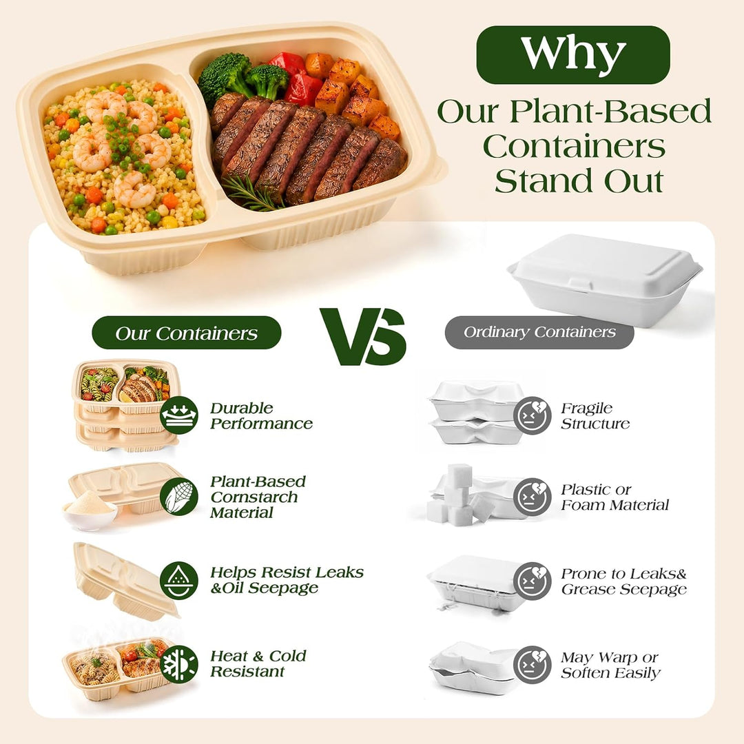 200 Pack 32OZ Cornstarch Meal Prep Containers Wholesale