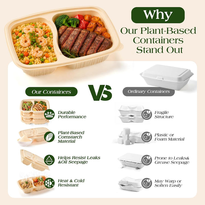 200 Pack 32OZ Cornstarch Meal Prep Containers Wholesale