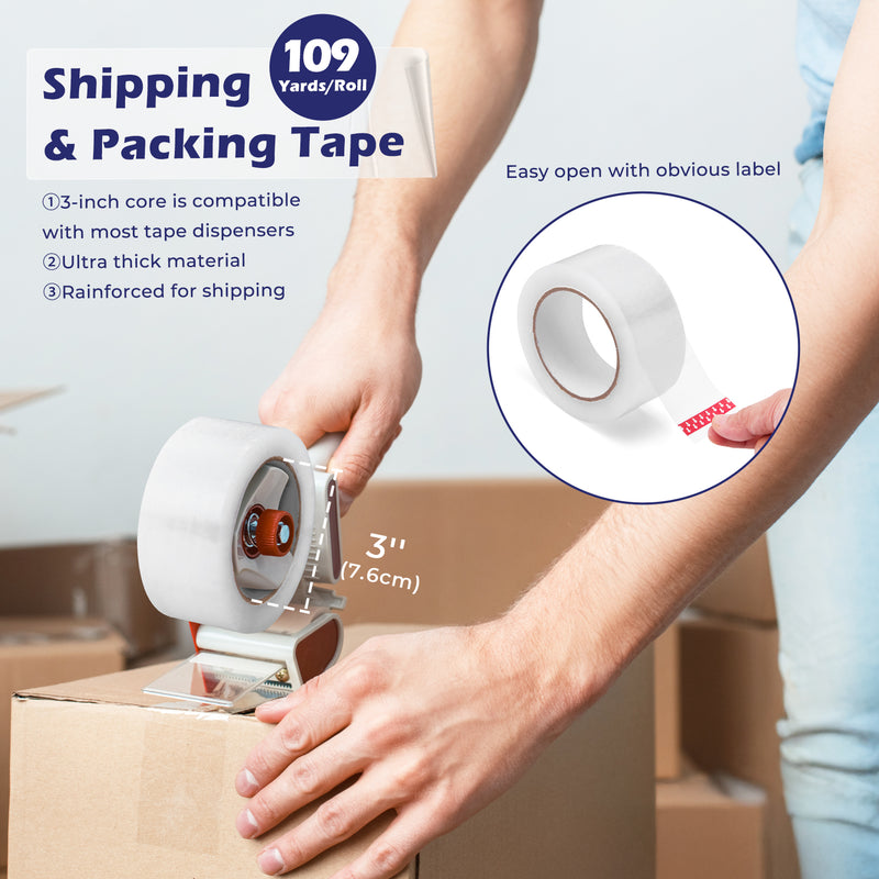 1.88”x109 yards Clear Packing Tape Refills Heavy Duty Packing Tape