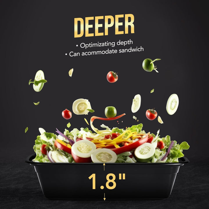 Paquete de 50 recipientes reutilizables de 24 oz para preparar comidas, duraderos y con tapa. 