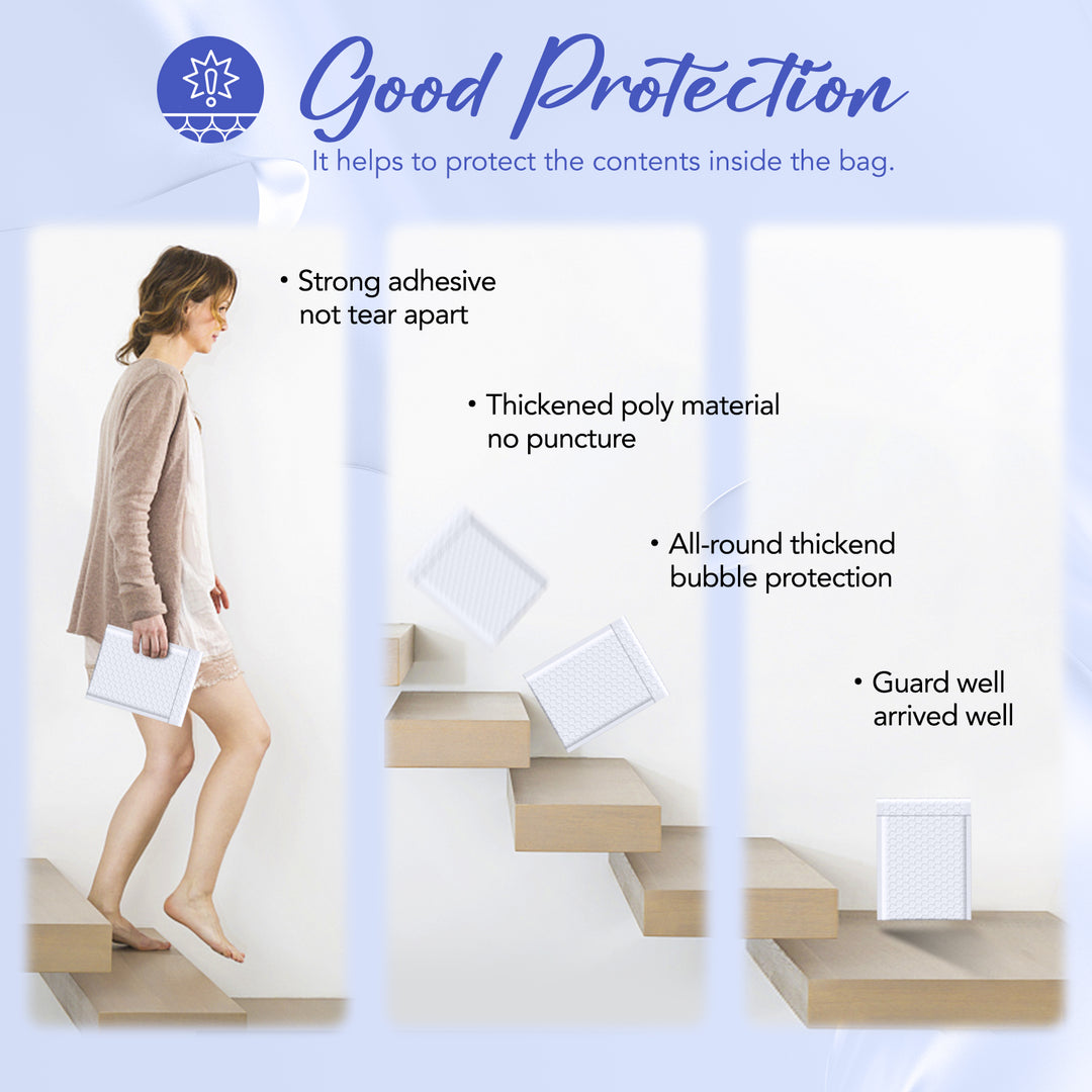 Sobre de burbujas de 5,75 x 8,5 pulgadas | Tamaño útil: 5 x 7 pulgadas